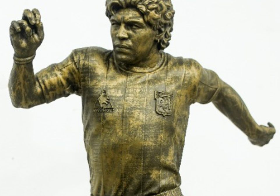 Statues of Maradona in different sizes